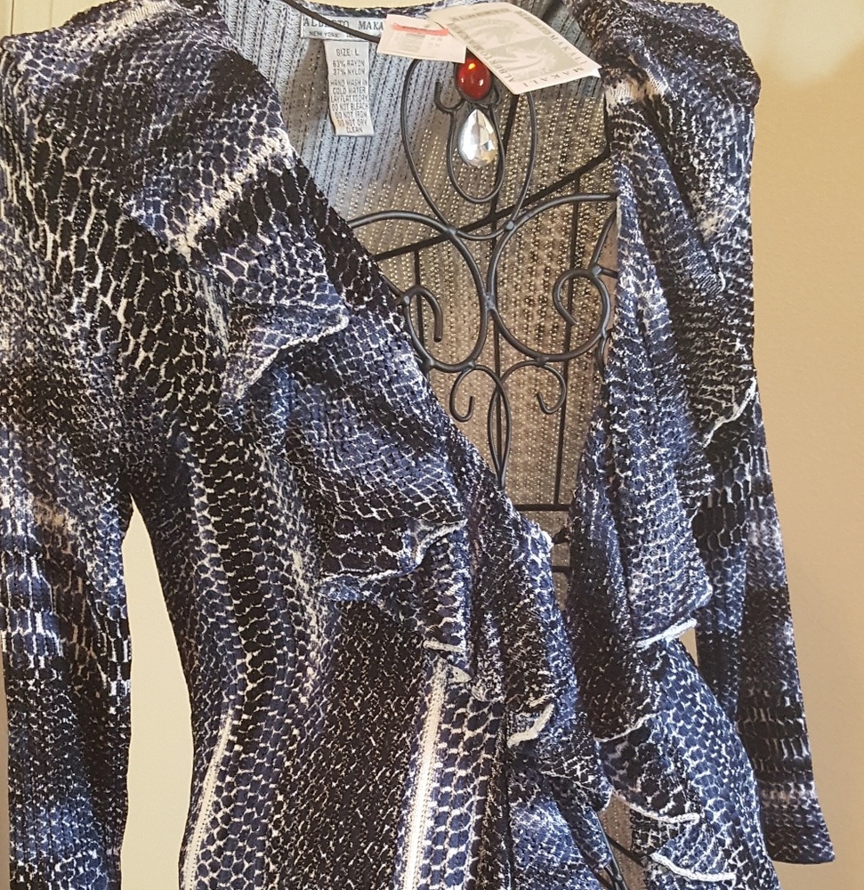 New Alberto Makali animal print Knit long cardigan